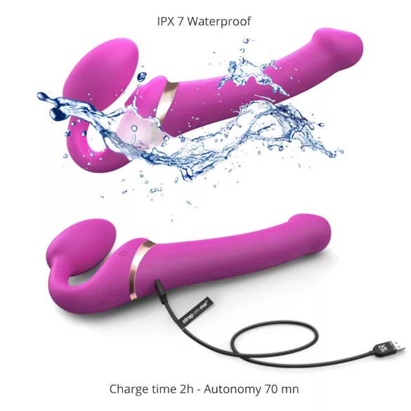 Strap-on-me M - Aufladbarer Luftstoß-Vibrator (Pink)