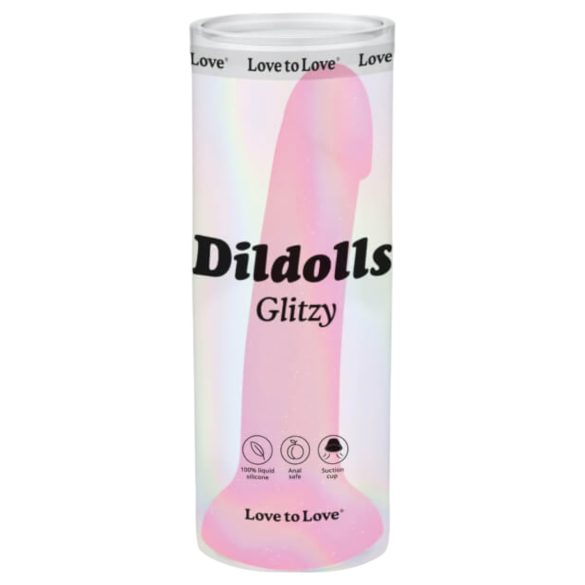 Dildolls Glitzy - Silikon-Dildo mit Saugnapf (pink)