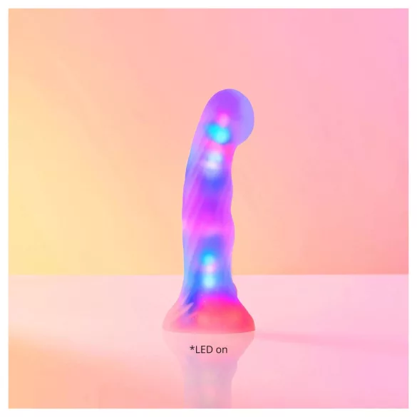 Love to Love Sugar Bomb - leuchtender Silikon-Dildo mit LED (rosa-gelb) - 16,9 cm