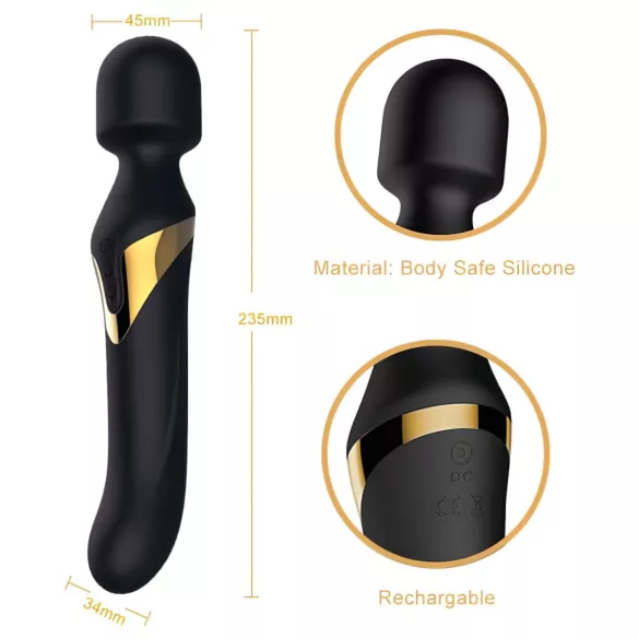 Dorcel Dual Orgasms Gold - 2in1 Massagevibrator (schwarz)