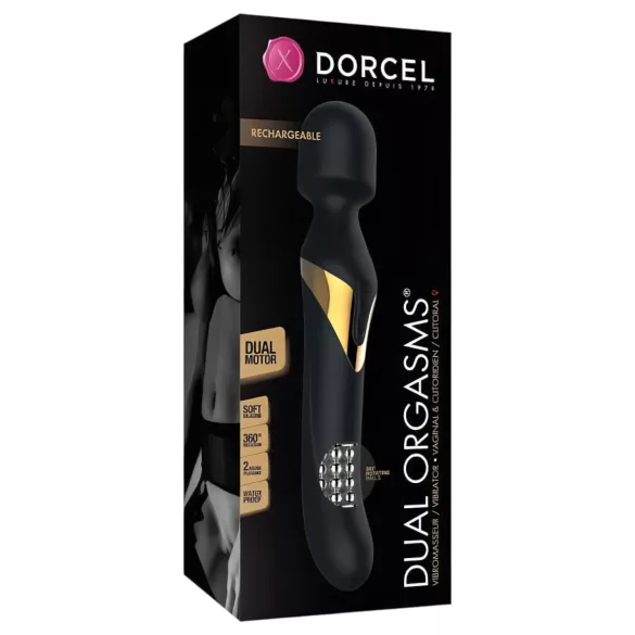 Dorcel Dual Orgasms Gold - 2in1 Massagevibrator (schwarz)