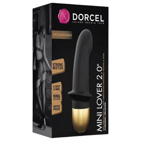 Dorcel Mini Lover 2.0 - Wiederaufladbarer G-Punkt-Vibrator (schwarz-gold)