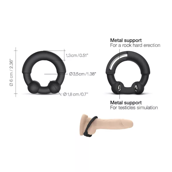 Dorcel Stronger Ring - Metallverstärktes Penisring (schwarz)