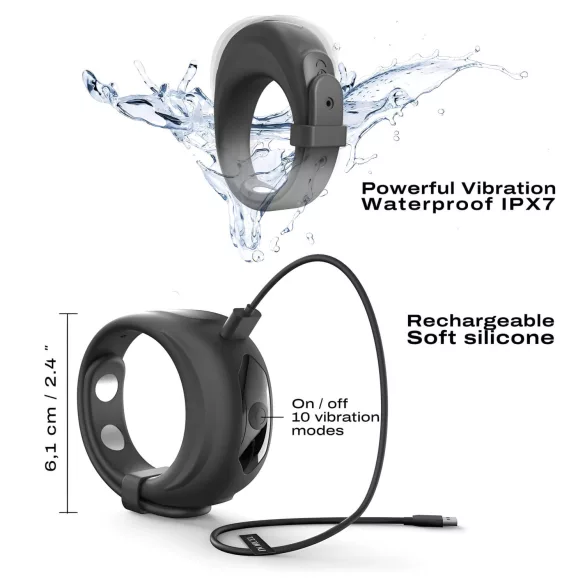 Dorcel - Vibrations-Penisring verstellbar (schwarz)
