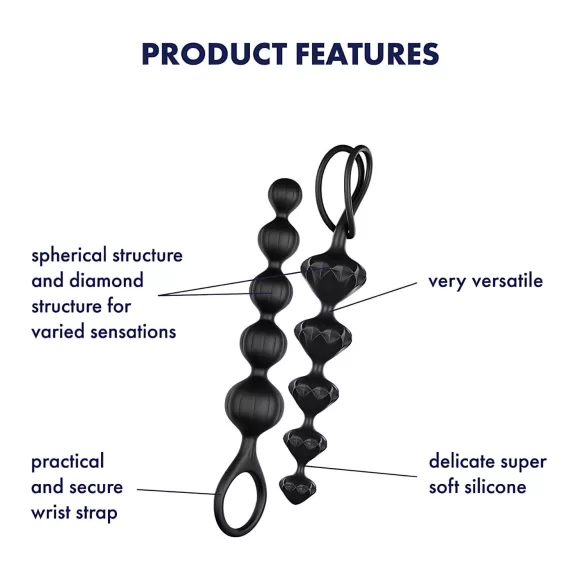 Satisfyer Love Beads - Perlen Analdildo Set (schwarz)
