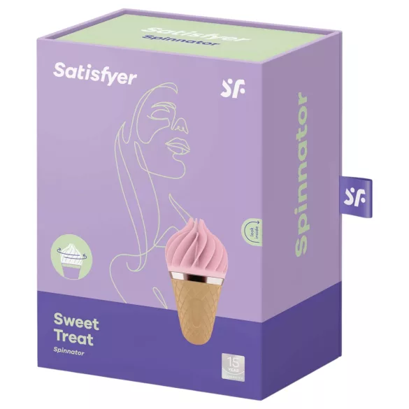 Satisfyer Sweet Treat - Akku-betriebener, rotierender Klitorisvibrator (pink-braun)
