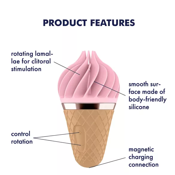 Satisfyer Sweet Treat - Akku-betriebener, rotierender Klitorisvibrator (pink-braun)