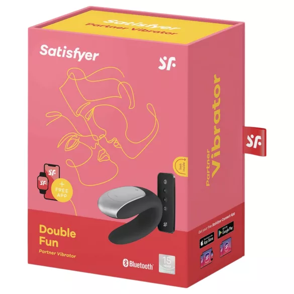 Satisfyer Double Fun - App-gesteuerter Paarvibrator (schwarz)