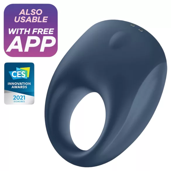 Satisfyer Strong One - App-gesteuerter vibrierender Penisring für Männer (blau)