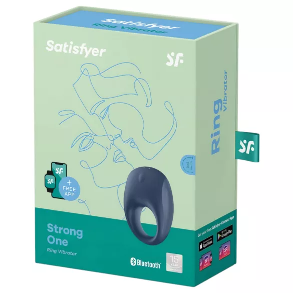 Satisfyer Strong One - App-gesteuerter vibrierender Penisring für Männer (blau)