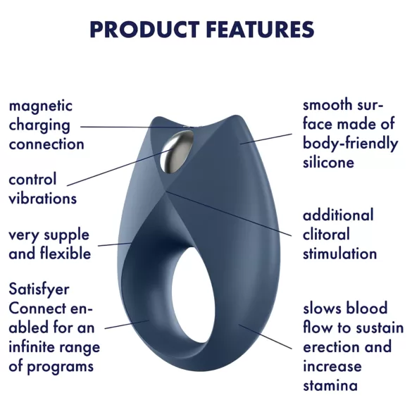 Satisfyer Royal One - App-gesteuerter Vibrationspenisring für Männer (blau)