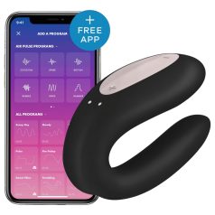   Satisfyer Double Joy - Intelligenter wasserdichter Paar-Vibrator (Schwarz)