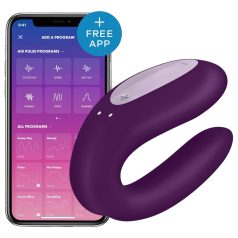   Satisfyer Double Joy - Intelligenter, wasserdichter Partner-Vibrator (Lila)