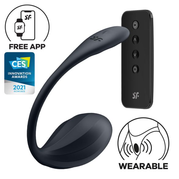 Satisfyer Ribbed Petal - Funk-Ei mit Fernbedienung (schwarz)