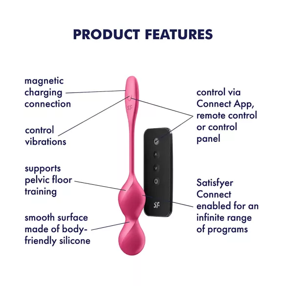 Satisfyer Love Birds 2 - App-gesteuerte vibrierende Liebeskugel (Pink)
