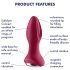Satisfyer Rotator Plug 2 - Wiederaufladbarer Analdildo mit Perlen (Rot)