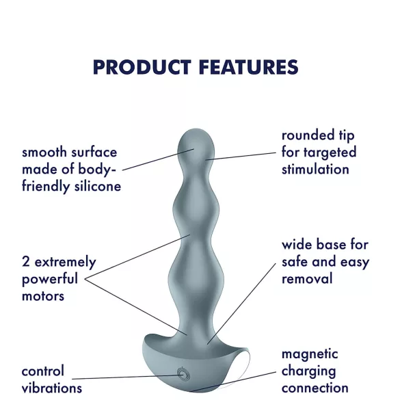 Satisfyer Lolli-Plug 2 - Akku, wasserdichter Analvibrator (grau)