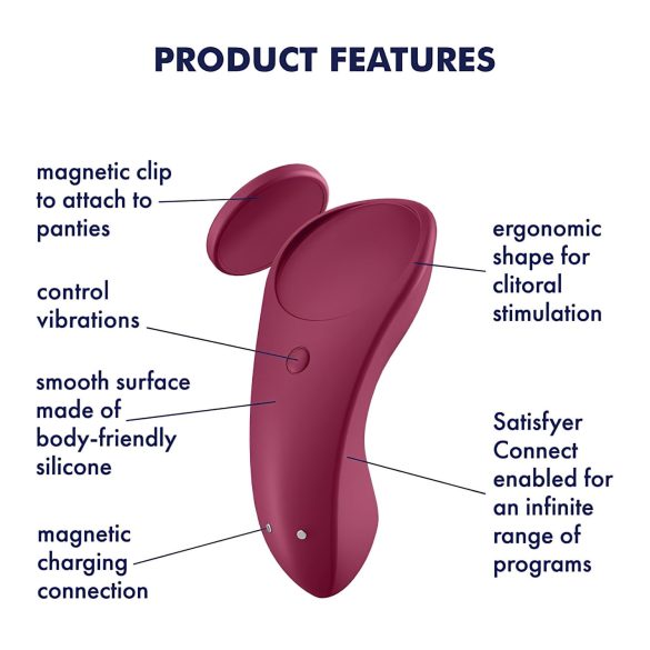 Satisfyer Sexy Secret - smarter wasserfester Slip-Vibrator (rot)