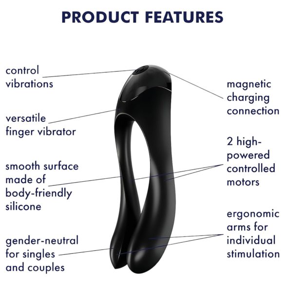 Satisfyer Candy Cane - Akku, wasserdichter Doppelvibrator (schwarz)