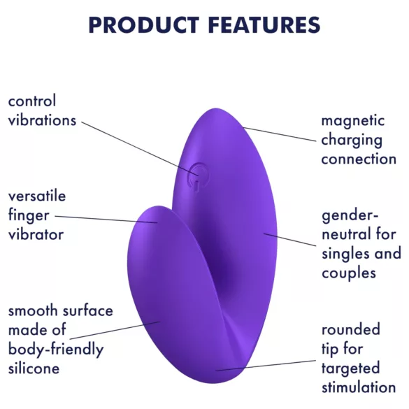 Satisfyer Love Riot - Wiederaufladbarer, wasserdichter Finger-Vibrator (lila)