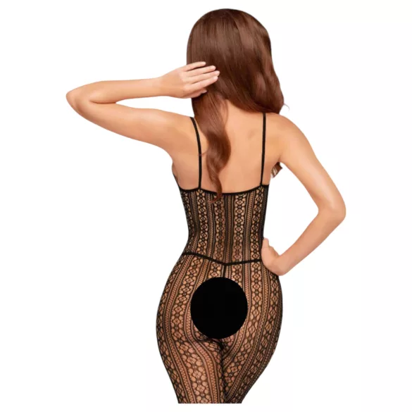Penthouse Dark Wish - Offener Netz-Overall (Schwarz)