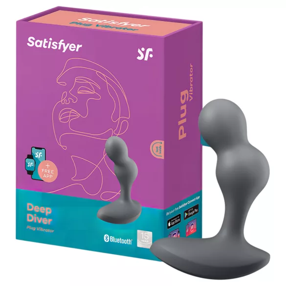 Satisfyer Deep Diver - App-gesteuerter Analvibrator (grau)