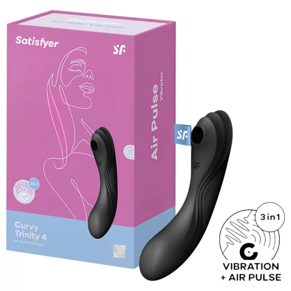 Satisfyer Curvy Trinity 4 - Luftwellen 2-in-1 Vibrator (schwarz)