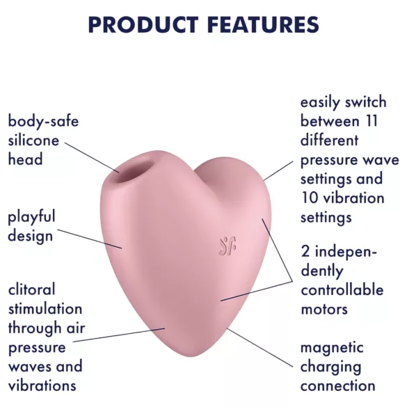 Satisfyer Cutie Heart - Akku Klitoris-Vibrator mit Luftdruckwellen (Pink)