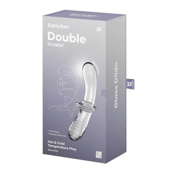Satisfyer Double Crystal - doppelseitiger Glas-Dildo (transparent)