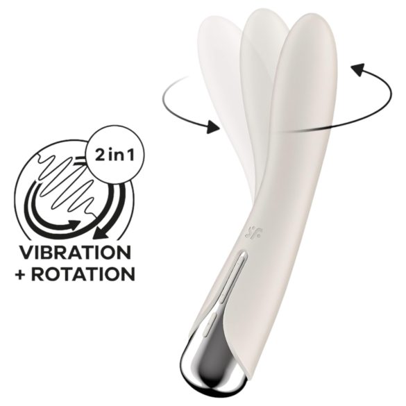 Satisfyer Spinning Vibe 1 - G-Punkt Vibrator mit rotierendem Kopf (Beige)
