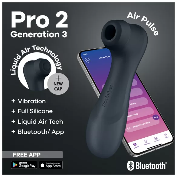 Satisfyer Pro2 Gen3 - App-gesteuerter Druckwellen‑Vibrator für die Klitoris (dunkelgrau)