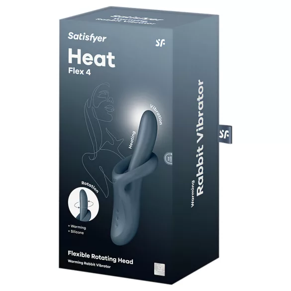 Satisfyer Heat Flex 4 - wärmender Vibrator mit Klitorisarm (grau)
