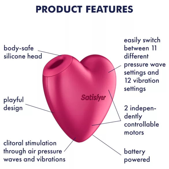Satisfyer Cutie Heart - Druckwellen‑Vibrator für die Klitorisstimulation (Pink)