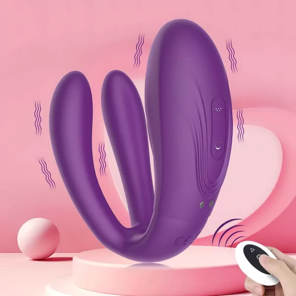 Mrow - Akku, wasserdichter 3-Motoren Duo-Vibrator (lila)
