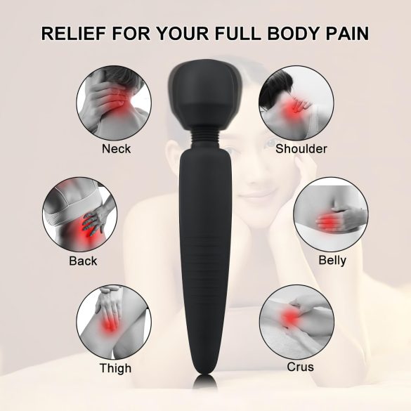 Mrow - Akku, wasserdichter Massagestab (schwarz)