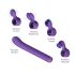 Magic Stick - Vibrator mit wechselbaren Aufsätzen (Lila)