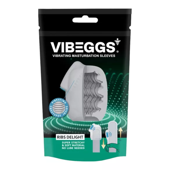 VIBEGGS Ribs Delight - Vibrator-Ei Masturbator (weiß)