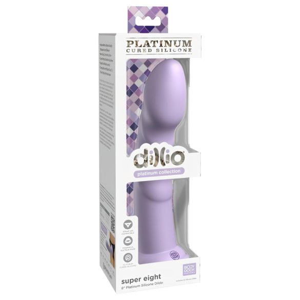 Dillio Super Eight - lila Silikondildo mit Saugnapf (21cm)