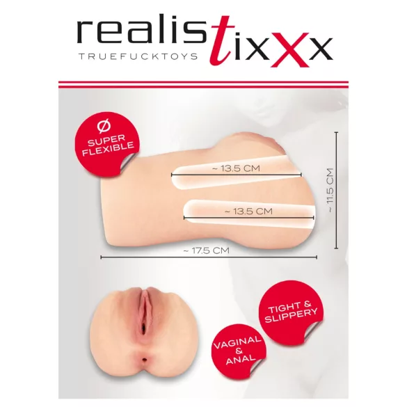Realistixxx Real Stroker - realistische Vagina- und Anal-Masturbator (hautfarben)