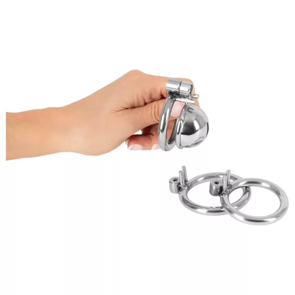 Fetish Collection - Mini-Penis-Käfig mit 3 austauschbaren Hodenklemmen (Silber)