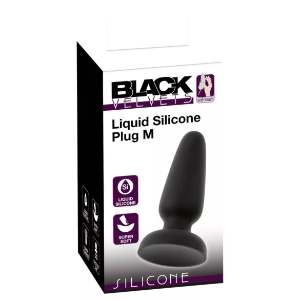 Black Velvets - Silikon Analplug mit Saugnapf (schwarz) - M