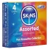 Skins - gemischte Kondome - genoppt, natur, extra dünn (4 Stk.)