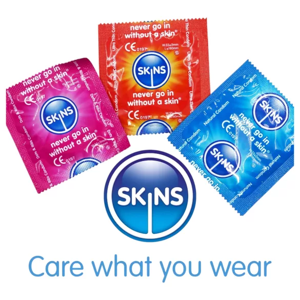 Skins - gemischte Kondome - genoppt, natur, extra dünn (4 Stk.)