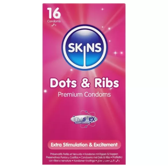 Skins - gerippte und genoppte Kondome (16 Stk.)