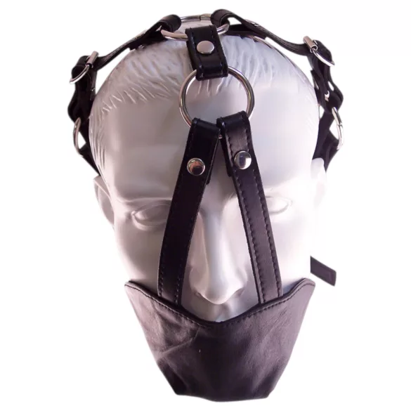 Rouge - Echtes Leder Maske und Mundknebel (Schwarz)