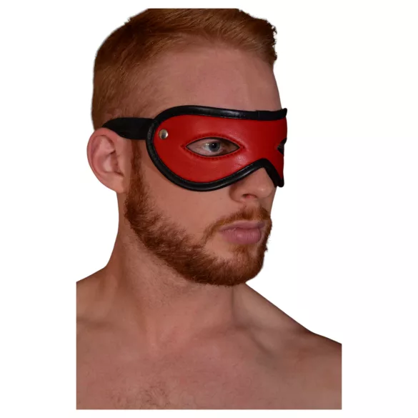 Rouge - Echte Leder Augenmaske offen (rot)