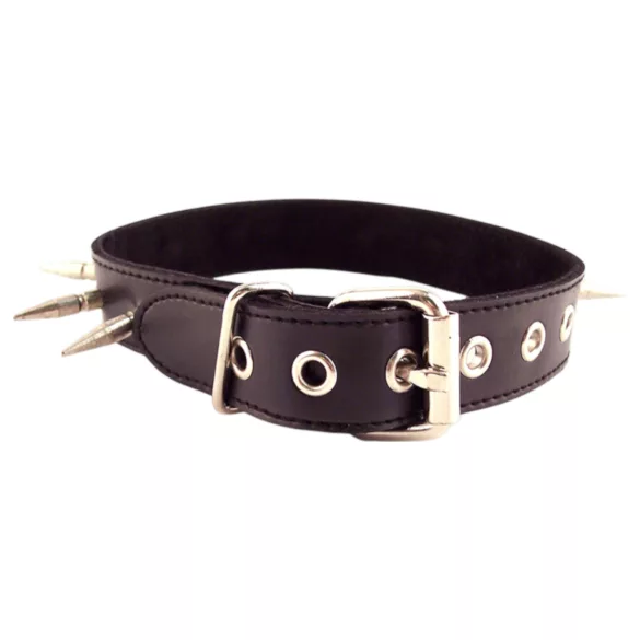 Rouge - echtes Leder, Nietenhalsband (schwarz)