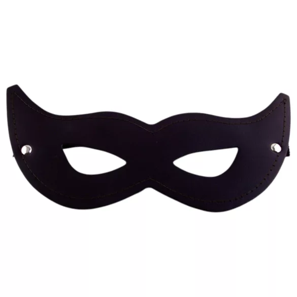 Rouge - Echte Leder Augenmaske Offen (Schwarz)