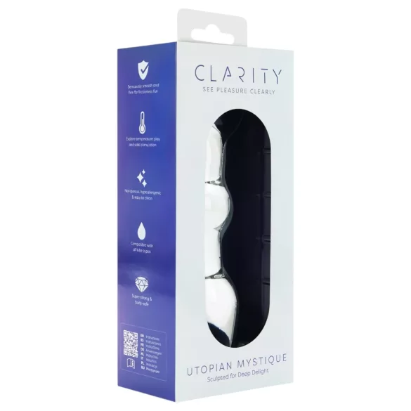 Clarity Utopian Mystique - geripptes Glas-Anal­dildo (transparent)