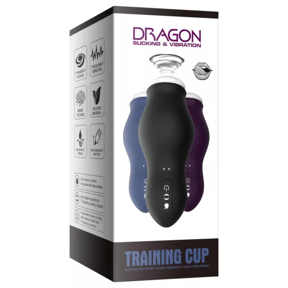 Lonely My-Dragon - Akku Saug-Vibrationsmasturbator (schwarz)